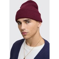Klassische gerippte Mütze - Burgund - ONE SIZE, Burgund von boohooman