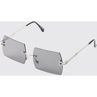 Eckige silberne Sonnenbrille - ONE SIZE, Silber von boohooman