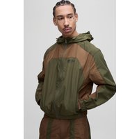 Ripstop Colorblock Hoodie - Khaki - XL, Khaki von boohooman