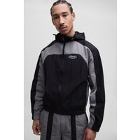 Ripstop Colorblock Hoodie - Schwarz - XL, Schwarz von boohooman
