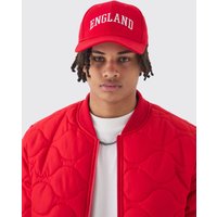 Rote Kappe mit England-Stickerei - ONE SIZE, Rot von boohooman
