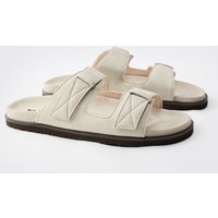 Sandalen aus Wildlederimitat mit Naht-Detail - Grau - 44, Grau von boohooman