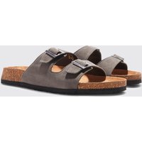 Sandalen aus Wildlederimitat mit Schnalle - Taupe - 41, Taupe von boohooman