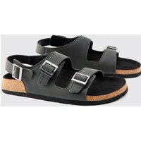 Sandalen mit doppelter Schnalle - Schwarz - 46, Schwarz Sandalen mit doppelter Schnalle - Schwarz - 46, Schwarz von boohooman