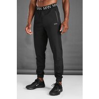 Schmale Man Active Jogginghose mit Man-Bund - schwarz - XS, schwarz Schmale Man Active Jogginghose mit Man-Bund - schwarz - XS, schwarz von boohooman