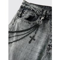 Schwarze Kette mit Kreuz - ONE SIZE, Schwarz von boohooman