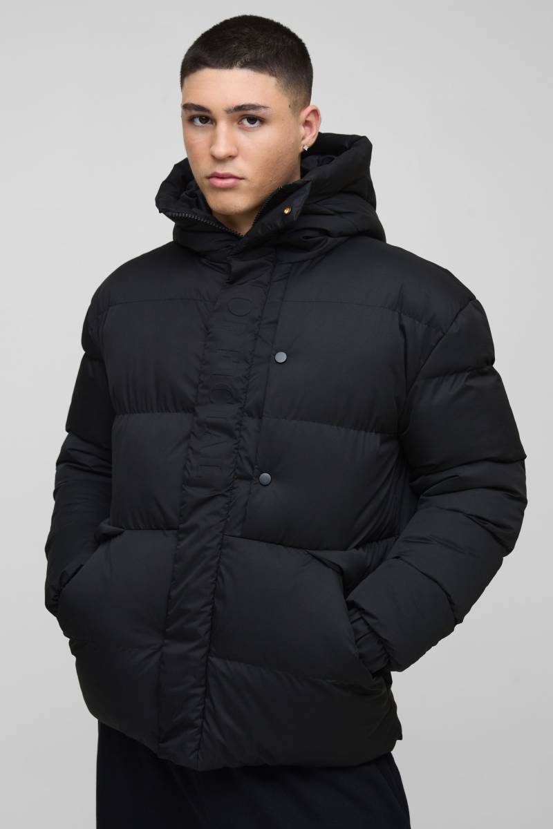 Schwarze Official Steppjacke mit Kapuze - XS, Schwarz Schwarze Official Steppjacke mit Kapuze - XS, Schwarz von boohooman