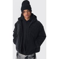 Schwarzer Oversize Mantel mit Skelett-Print und Kapuze - XS, Schwarz Schwarzer Oversize Mantel mit Skelett-Print und Kapuze - XS, Schwarz von boohooman