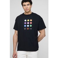 Schwarzes Oversize T-Shirt mit Pride-Print - XS, Schwarz von boohooman