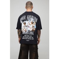 Schwarzes Oversize T-Shirt mit Renaissance-Print - XS, Schwarz Schwarzes Oversize T-Shirt mit Renaissance-Print - XS, Schwarz von boohooman