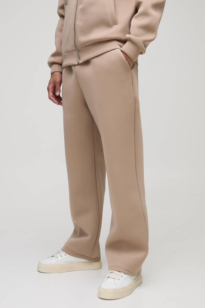 Scuba-Jogginghose mit geradem Bein - Taupe - M, Taupe von boohooman