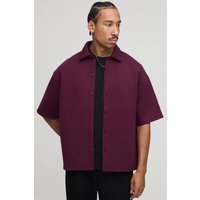 Kurzärmliges Oversize Scuba-Hemd - Rot - XS, Rot Kurzärmliges Oversize Scuba-Hemd - Rot - XS, Rot von boohooman