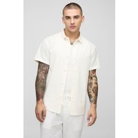 Seersucker Hemd - Ecru - XS, Ecru Seersucker Hemd - Ecru - XS, Ecru von boohooman