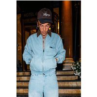 Kastige Oversize Jeansjacke - Blau - S, Blau von boohooman