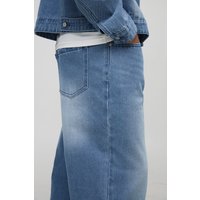 Lockere bestickte Jeans - Blau - 38R, Blau von boohooman