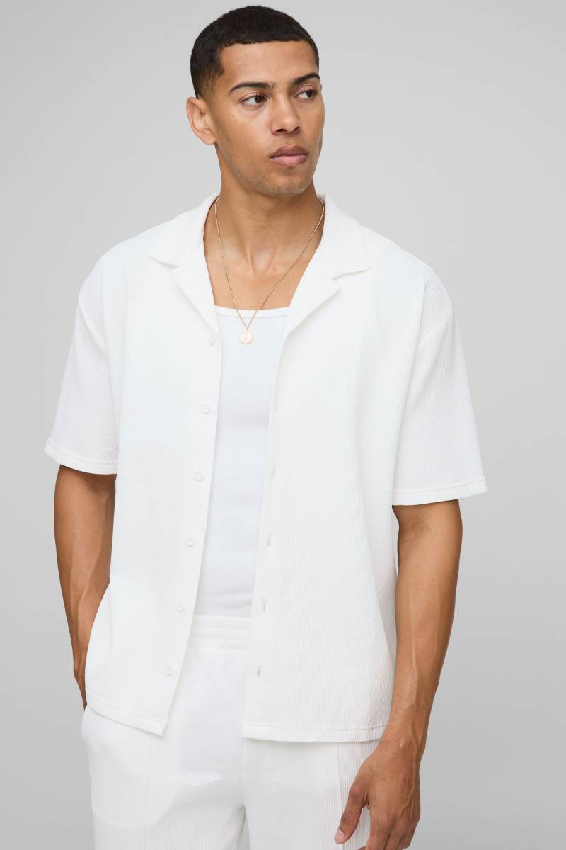 Kurzärmliges Oversize Hemd - Weiß - XS, Weiß von boohooman