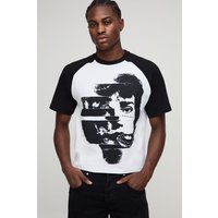 Kurzärmliges kastiges Raglan T-Shirt - Weiß - XS, Weiß Kurzärmliges kastiges Raglan T-Shirt - Weiß - XS, Weiß von boohooman