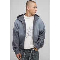 Hoodie mit Reißverschluss - Grau - XS, Grau Hoodie mit Reißverschluss - Grau - XS, Grau von boohooman