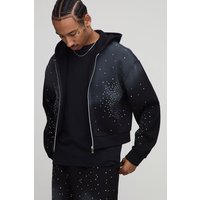 Hoodie mit Reißverschluss - Schwarz - L, Schwarz von boohooman