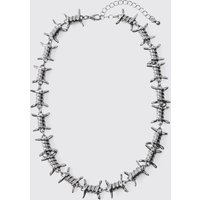 Silberne Stacheldraht-Halskette - Grau - ONE SIZE, Grau von boohooman