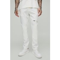 Skinny Anzughose mit Reißverschluss - Ecru - 32, Ecru von boohooman