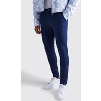 Skinny Chino-Hose - Blau - 28, Blau von boohooman