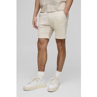 Skinny Chino-Shorts in Stein - Grau - 28, Grau von boohooman