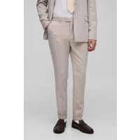 Skinny Anzughose mit Fischgräten-Print - Grau - XS, Grau von boohooman