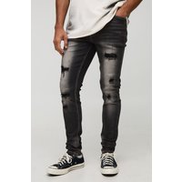 Skinny Fit Washed Ripped Jeans von boohooman