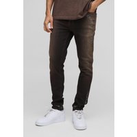 Skinny Jeans mit Bandana-Stickerei - Braun - 36R, Braun Skinny Jeans mit Bandana-Stickerei - Braun - 36R, Braun von boohooman