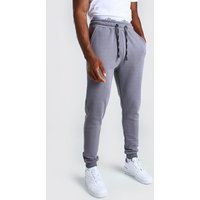 Skinny Man Signature Jogginghose mit doppeltem Bund - anthrazit - S, anthrazit von boohooman