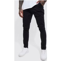 Skinny Stretch Chino-Hose - Schwarz - 28R, Schwarz von boohooman