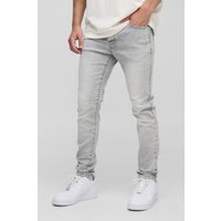 Graue Skinny Stretch Jeans - 30R, Grau von boohooman