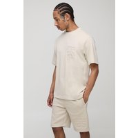 Slim-Fit 25 T-Shirt & Shorts - Grau - L, Grau Slim-Fit 25 T-Shirt & Shorts - Grau - L, Grau von boohooman
