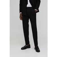 Slim-Fit Anzughose mit festem Bund - Schwarz - 34, Schwarz von boohooman