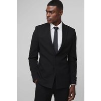Slim-Fit Anzugjacke mit Broder-Detail - Schwarz - 42, Schwarz Slim-Fit Anzugjacke mit Broder-Detail - Schwarz - 42, Schwarz von boohooman