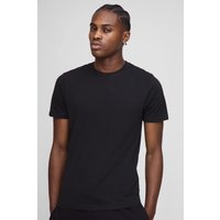 Slim-Fit Basic Rundhals T-Shirt - Schwarz - XS, Schwarz von boohooman