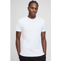 Slim-Fit Basic Rundhals T-Shirt - Weiß - XS, Weiß von boohooman