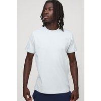 Slim-Fit Basic T-Shirt - Blau - S, Blau von boohooman