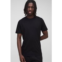 Slim-Fit Basic T-Shirt - Schwarz - L, Schwarz von boohooman