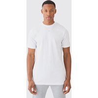 Slim-Fit Basic T-Shirt - Weiß - M, Weiß von boohooman