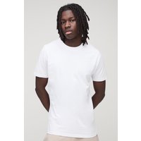 Slim-Fit Basic T-Shirt - Weiß - XS, Weiß von boohooman