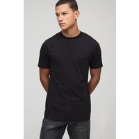 Slim-Fit Basic T-Shirt mit BM Signature Print - Schwarz - XS, Schwarz von boohooman