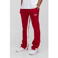 Slim-Fit Schlag-Jogginghose - Rot - XS, Rot von boohooman