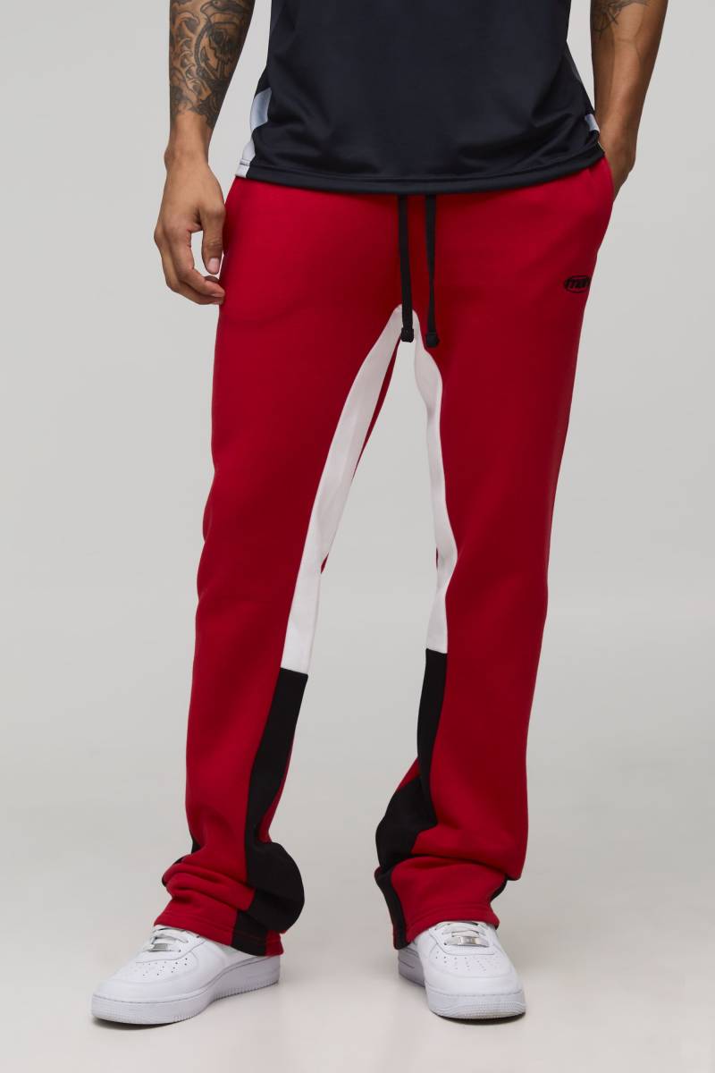 Slim-Fit Man Schlag-Jogginghose - Rot - S, Rot von boohooman