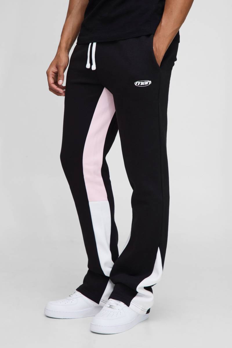 Slim-Fit Man Schlag-Jogginghose - Schwarz - S, Schwarz von boohooman