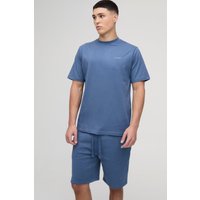 Slim-Fit Man T-Shirt & Shorts - Petrol - XS, Petrol von boohooman