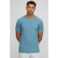Slim-Fit T-Shirt - Blau - XS, Blau Slim-Fit T-Shirt - Blau - XS, Blau von boohooman