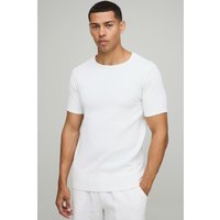 Slim-Fit T-Shirt - Weiß - XS, Weiß Slim-Fit T-Shirt - Weiß - XS, Weiß von boohooman