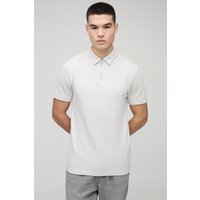 Slim-Fit Poloshirt - Grau - L, Grau Slim-Fit Poloshirt - Grau - L, Grau von boohooman